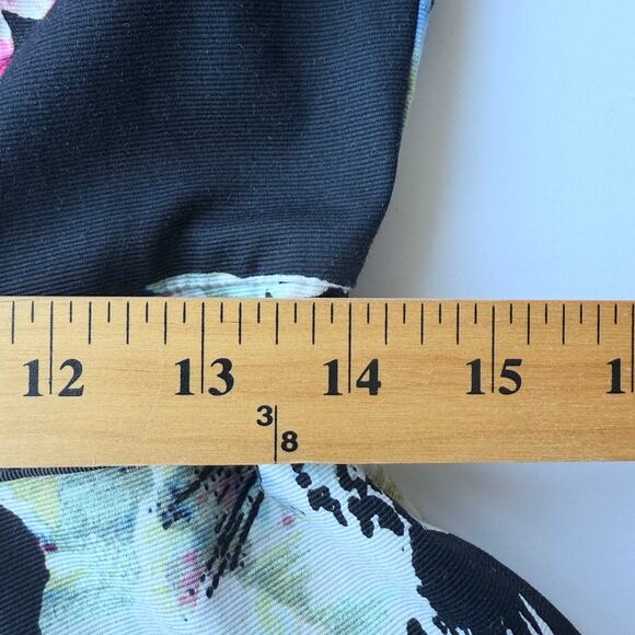 WHBM Black Floral Fit & Flare Dress 8 with Pockets Romantic Garden Party - Picture 13 of 14